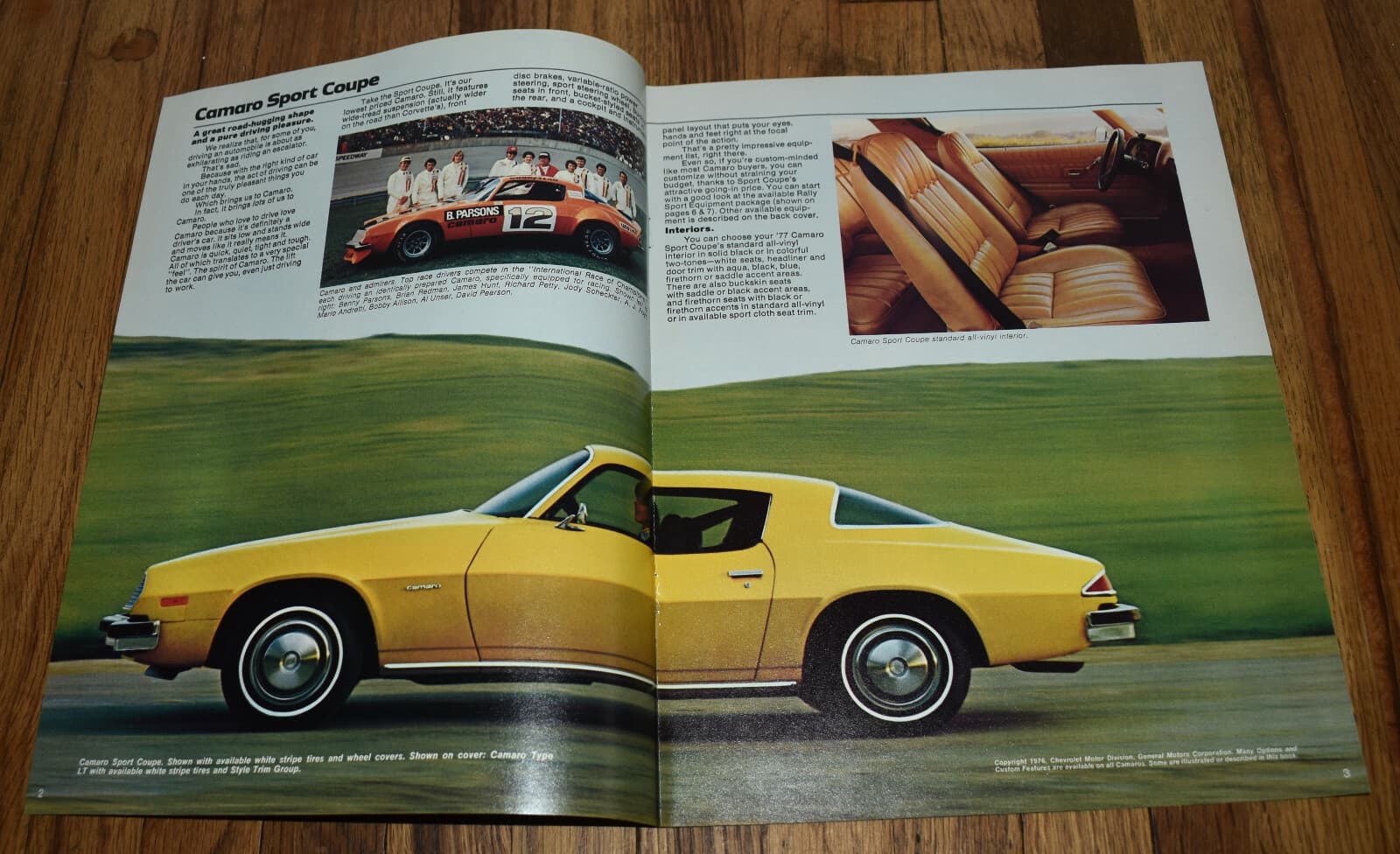 Original 1977 Chevrolet Camaro Sport Coupe Rally Sport 8-page Car Sales Brochure 2