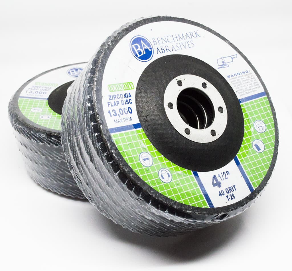 10 Pack - 4.5" Economy Flap Disc Grinding Wheels Type 29 (Angled Face) 3