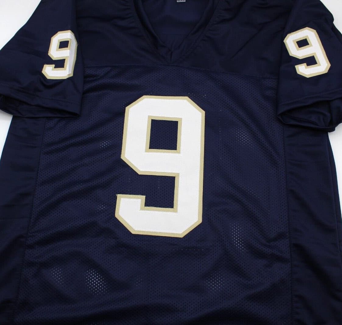 Tom Zbikowski Signed Custom Blue Notre Dame Football Jersey w/JSA COA Witness 4