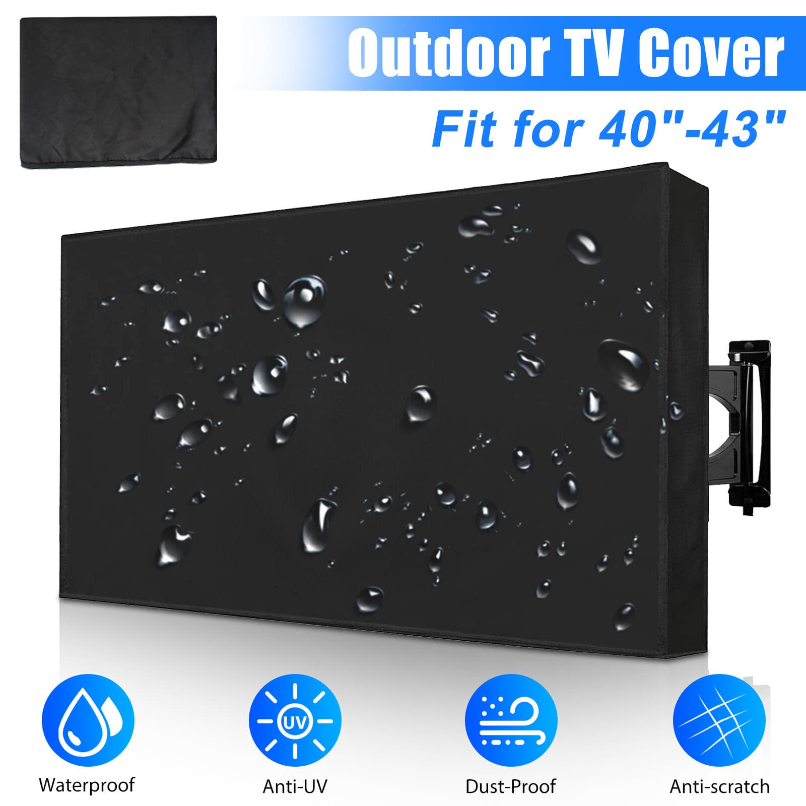 40-43 inch Outdoor TV Cover Fitted Waterproof Weatherproof Television Protector