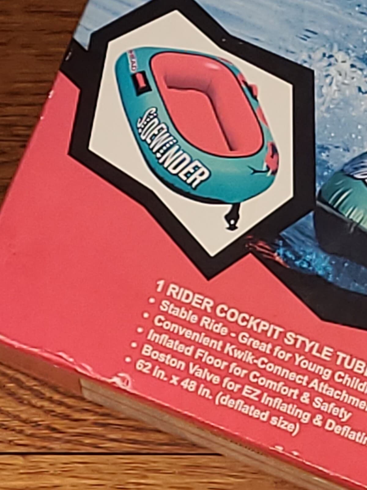 Airhead Sidewinder 1 RIDER Inflatable Towable Tube Float Kwik Connect 5