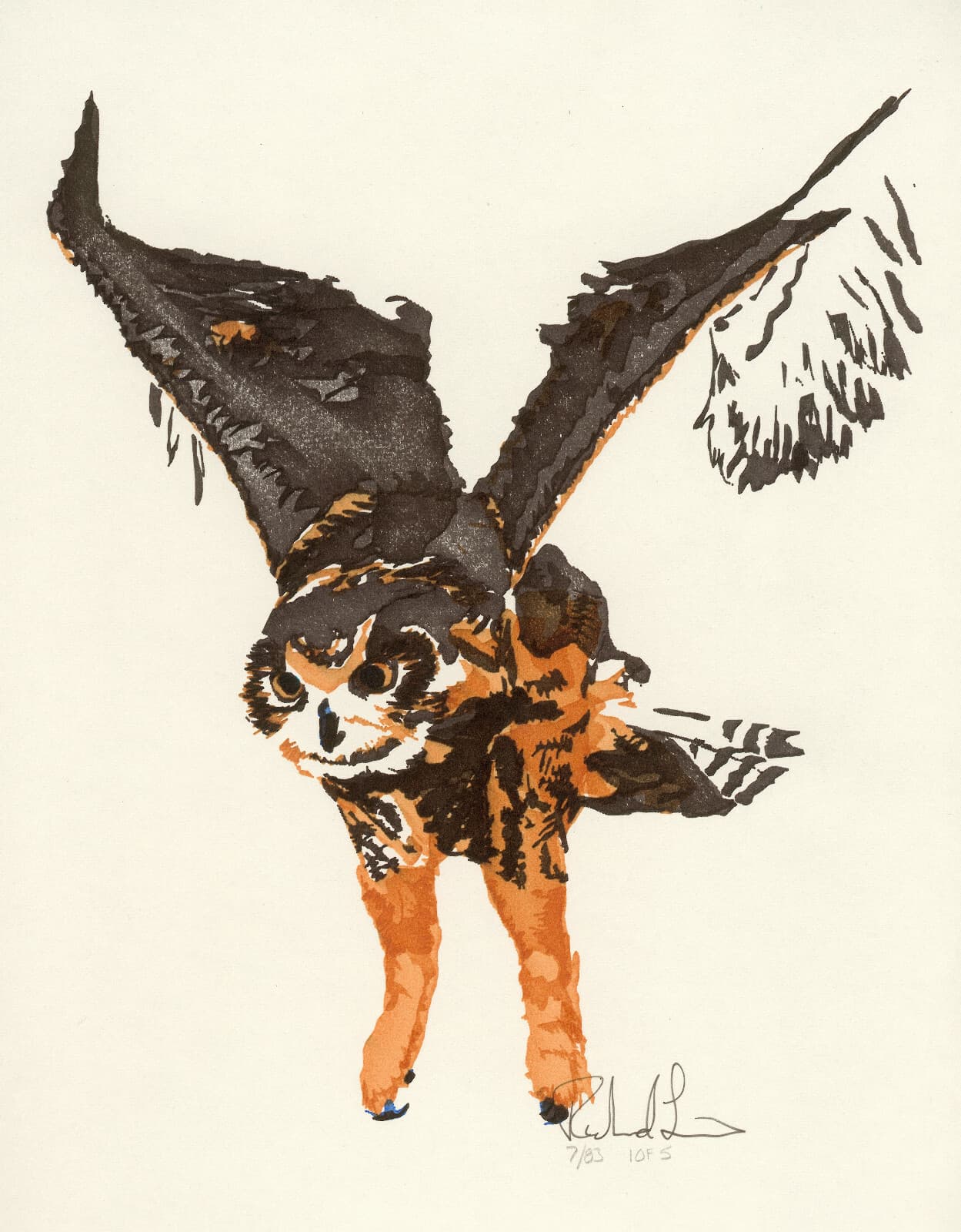 "The Owl" Early Computer Art NFT By RLewisStudio