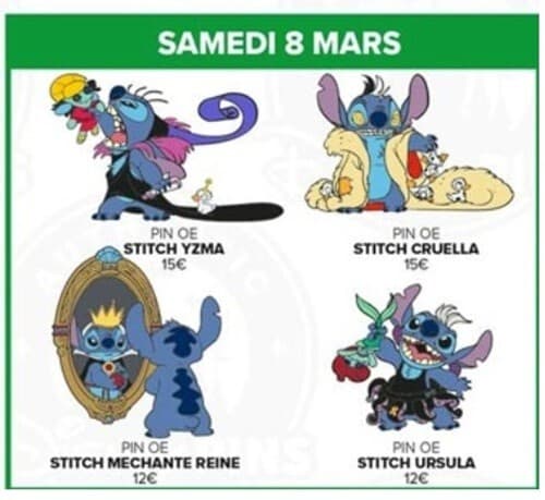 Stitch as Yzma Scrump Kuzko Duckling Kronk Disney Paris DLP March 2025 Jumbo Pin 4
