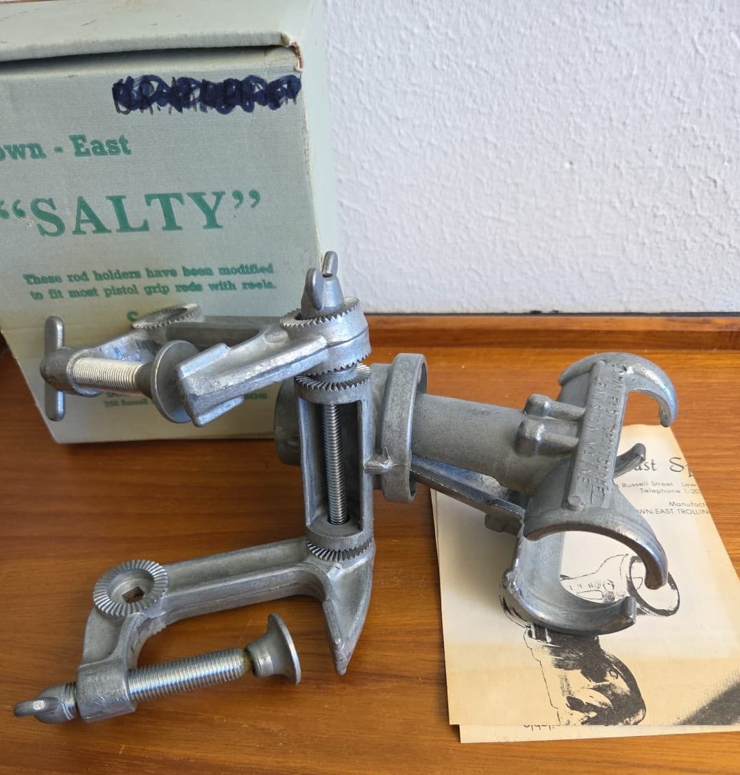 Vintage Down East Salty S-10 New Box Fishing Rod Holder Sportscraft Maine Unused 2