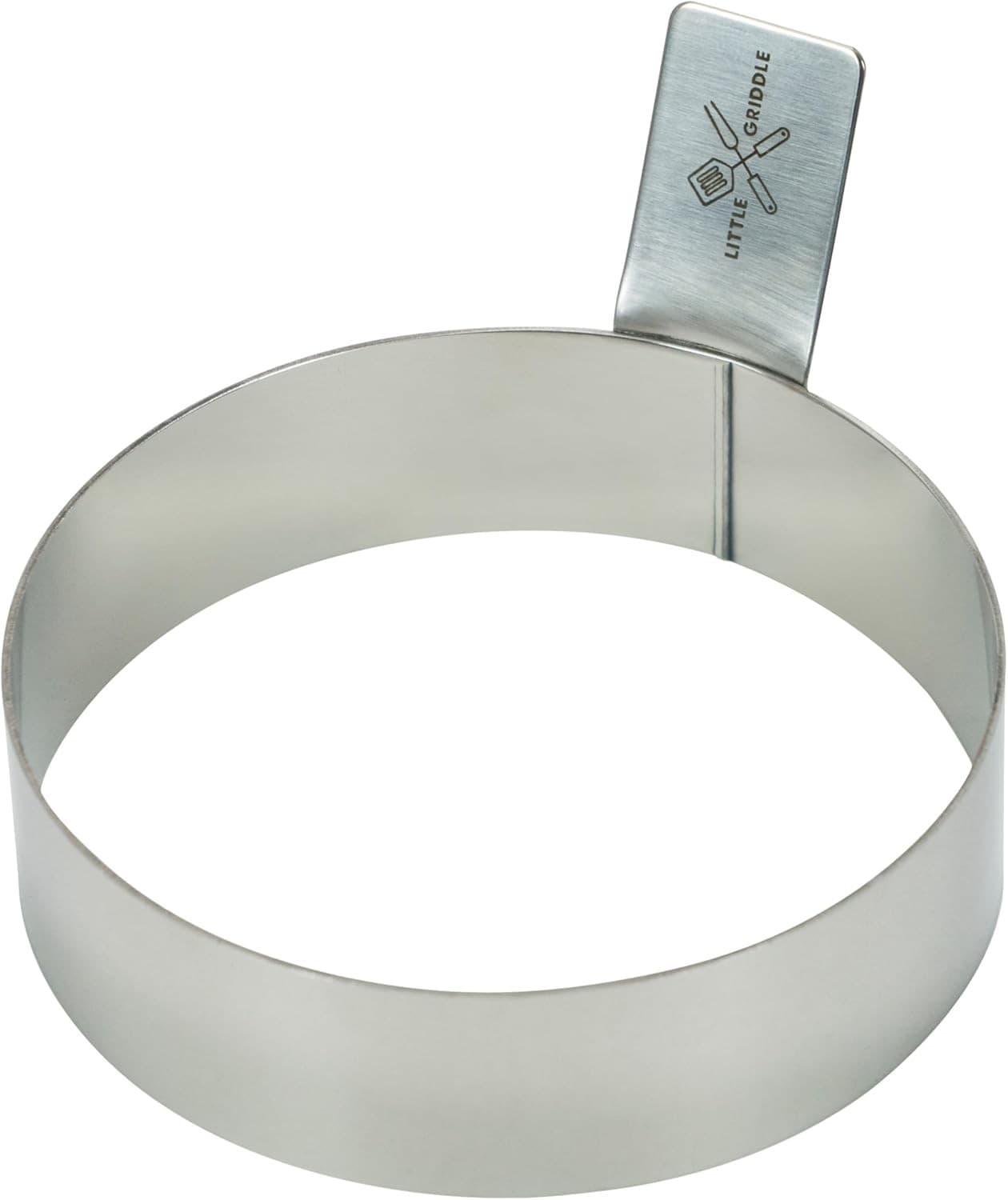 LITTLE GRIDDLE - Egg Rings, Stainless Steel Construction with Built-in Silver  2