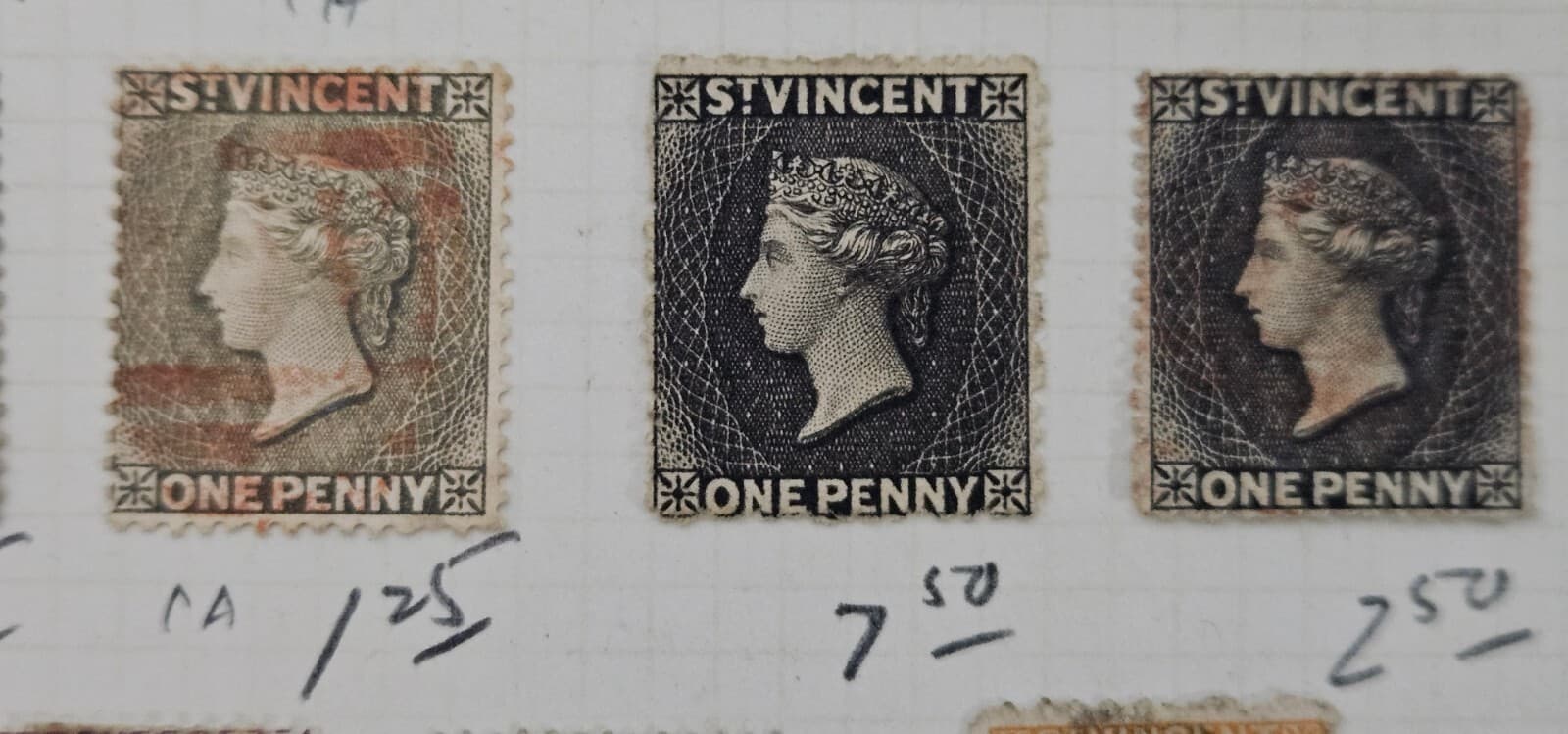 1862-1897  British Colonies, ST. Vincent QV Mint (MH) & Used Selection (22) 5