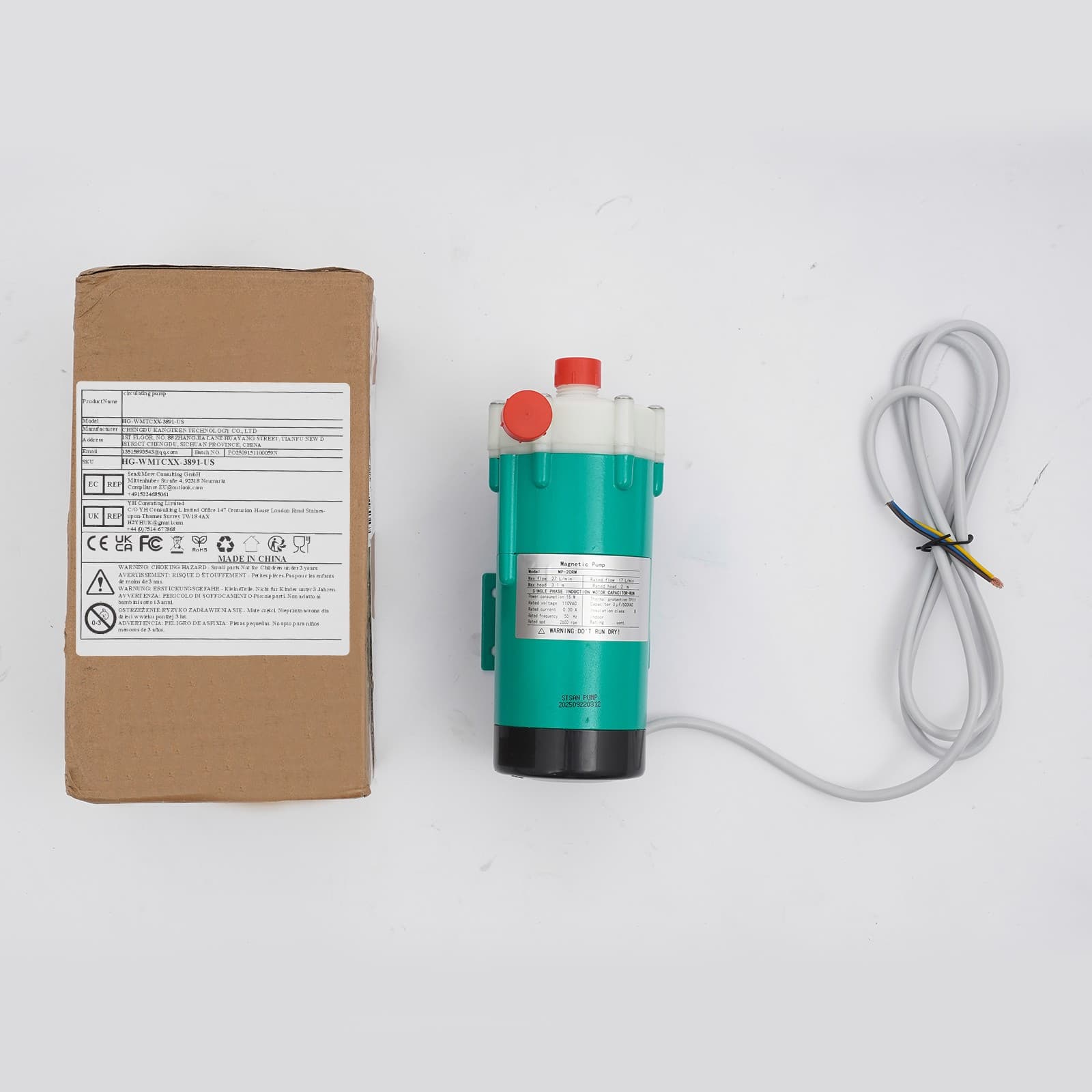 MP-20R Magnetic Drive Industrial Chemical Circulation Water Pump 27L/min 110V 6