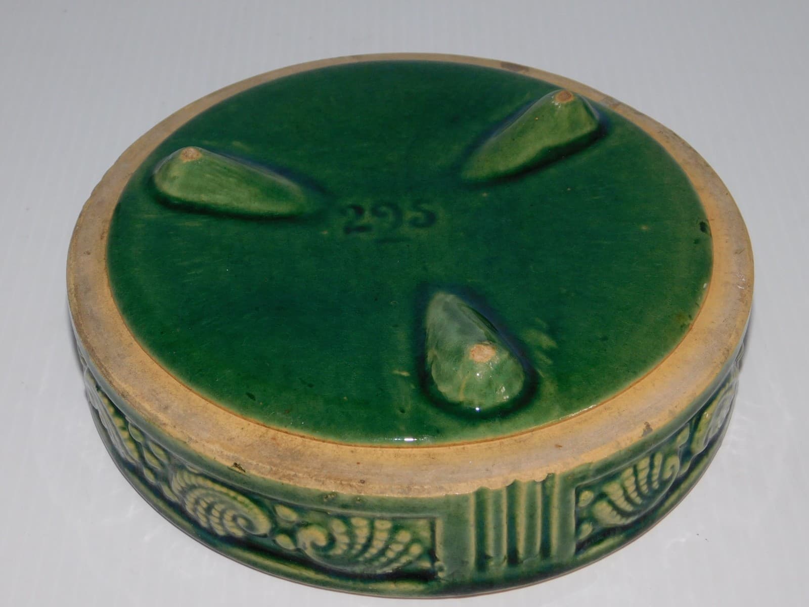 BRUSH MCCOY GREEN SHELL LOW BULB PLANTER #295 3