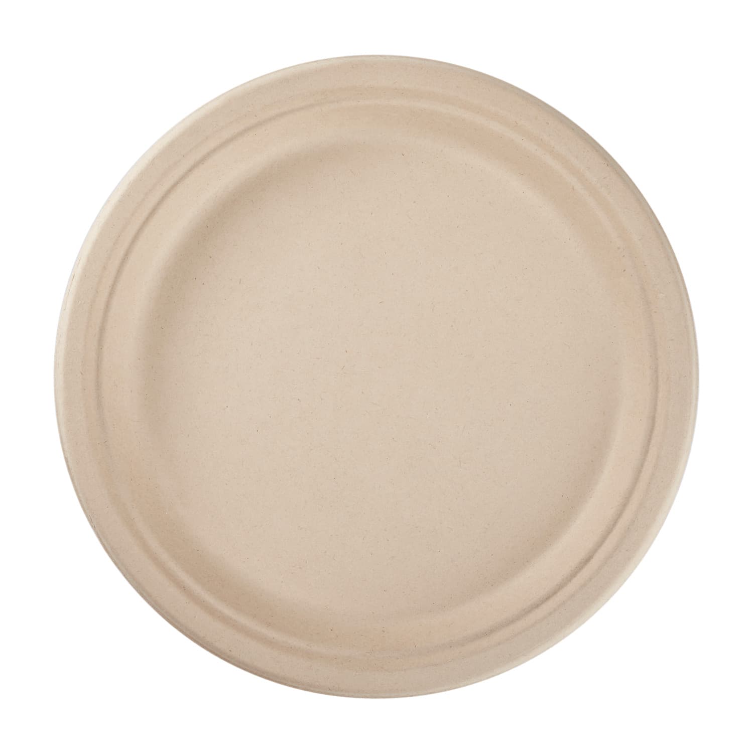 Karat Earth 10'' PFAS Free Bagasse Round Plates, Natural - 500 ct,KE-BPR10N-1CFF 3