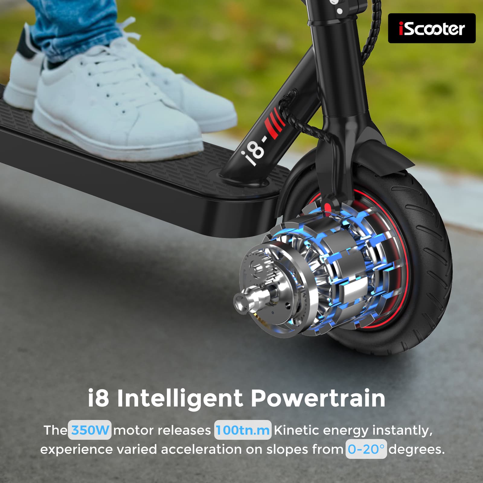 Portable Folding Electric Scooter 350W Long Range 20Km 3-Speed Modes E-Scooter 4