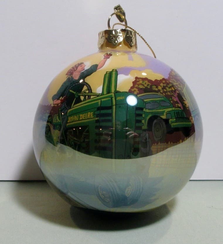 John Deere / Walter Hinton's 'V For Victory" Hand Painted Ornament 2