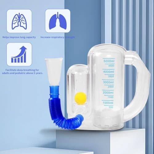 Incentive Spirometer (WHITE02),Breathing Exercise Device for Lungs,Breathing  3