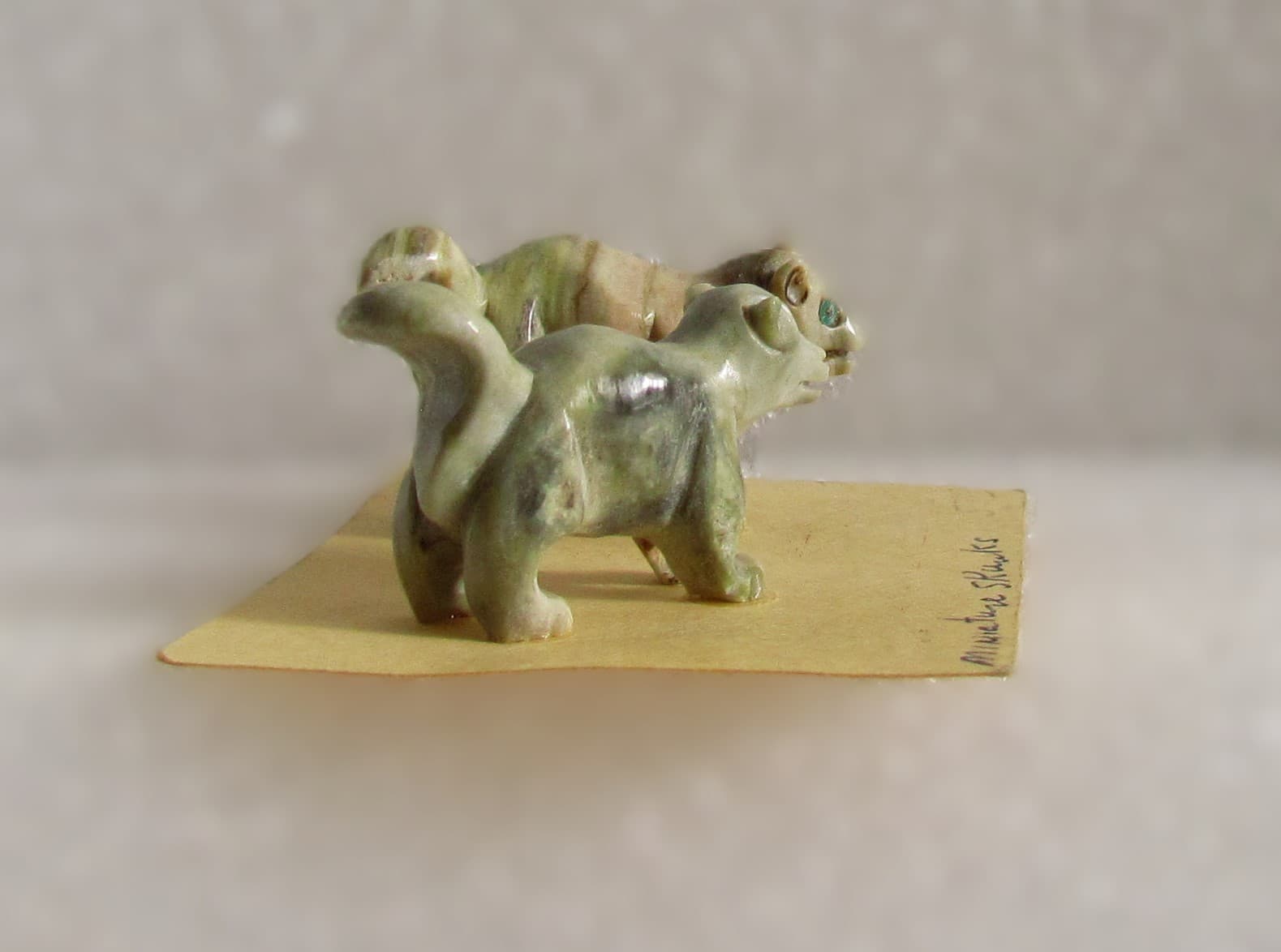 Native American tiny carved Skunk Fettishes by Herbert Davis Navajo 5