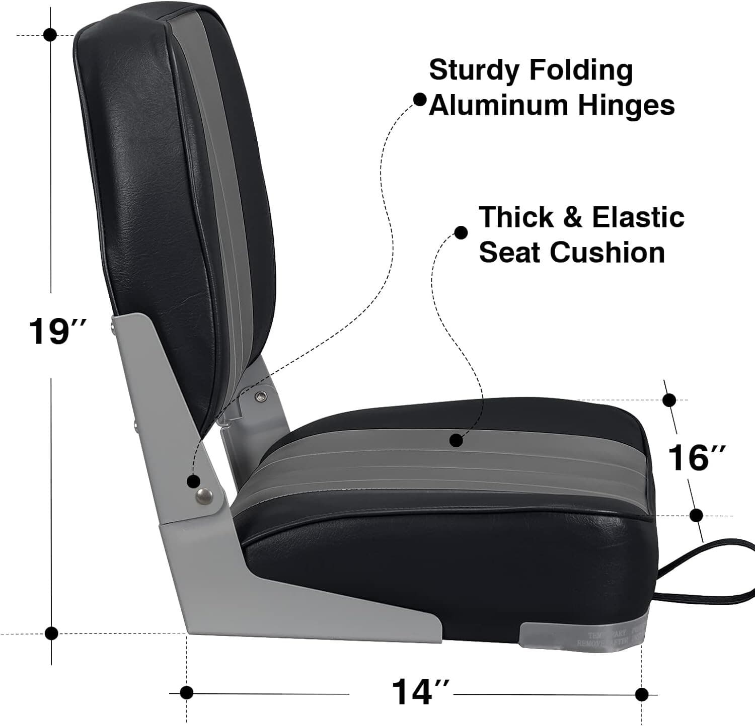 Pair of Folding Boat Seats - Marine-Grade Vinyl Upholstery - Ergonomic Design 5