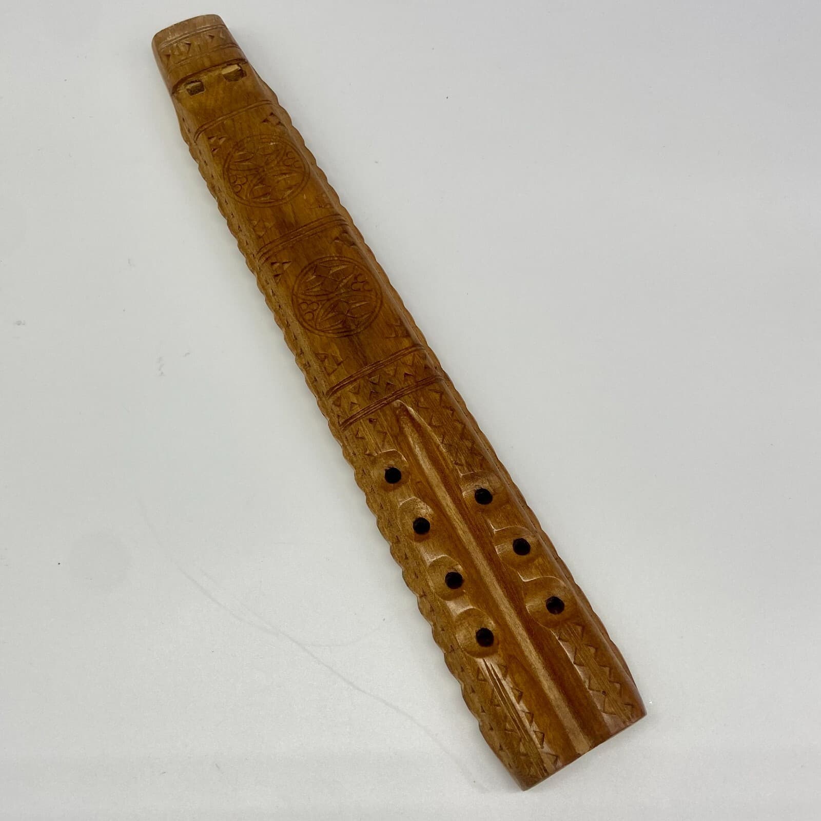 Vintage Wood Hand Carved Dvojnice Balkan Twin Double Flute 2