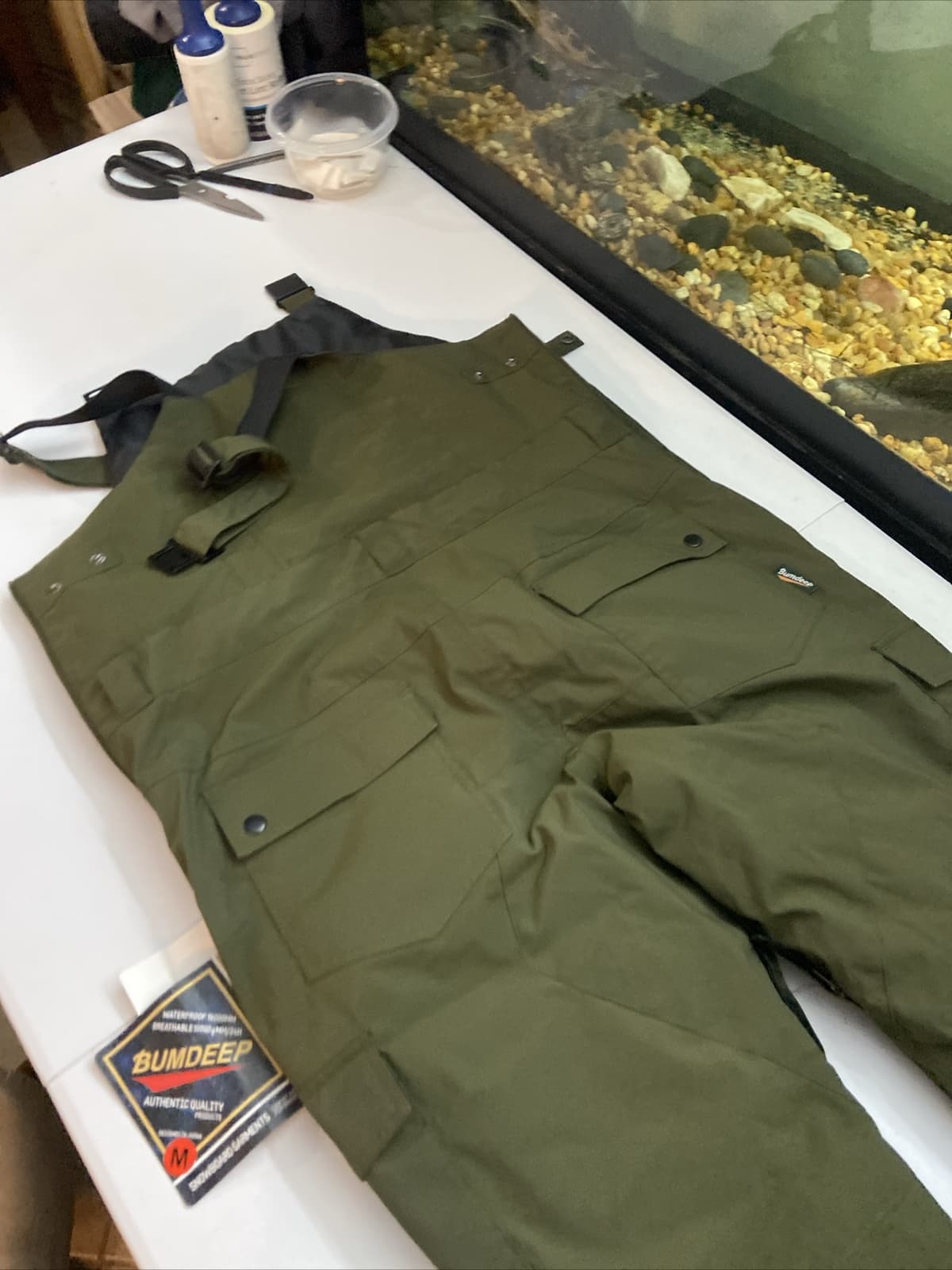 Bumdeep women's Snow Overalls Medium Green Snowboarding Ski 6