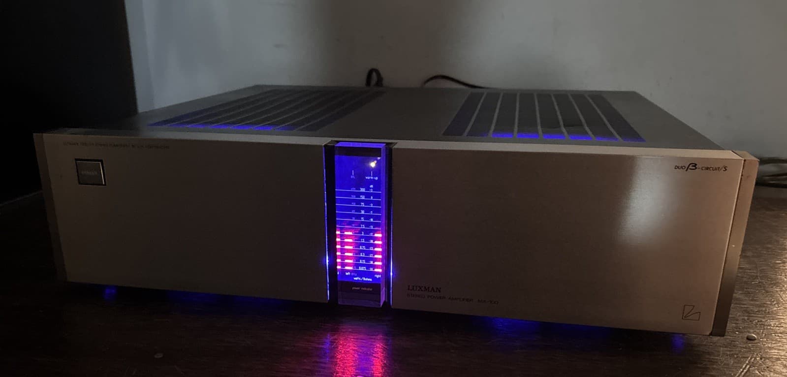 Luxman MX-100 Stereo Power Amplifier - Works Great - Custom Blue Led Lights 5