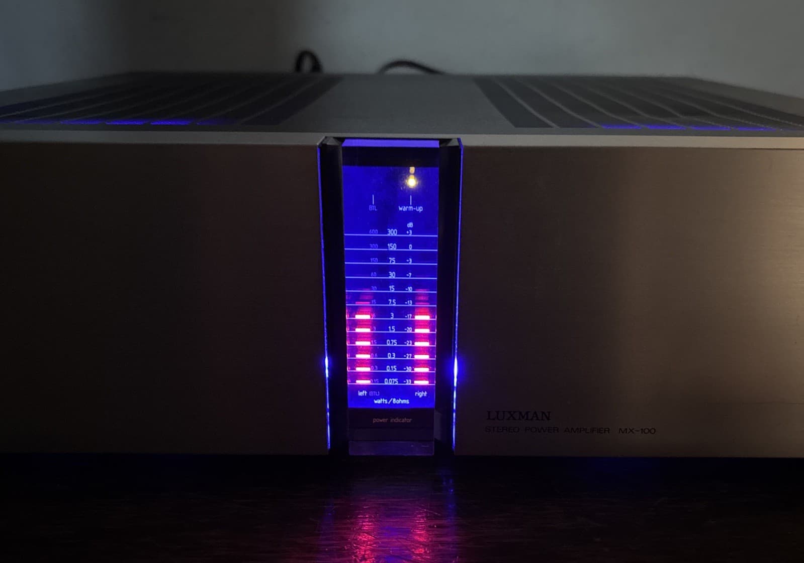 Luxman MX-100 Stereo Power Amplifier - Works Great - Custom Blue Led Lights 6
