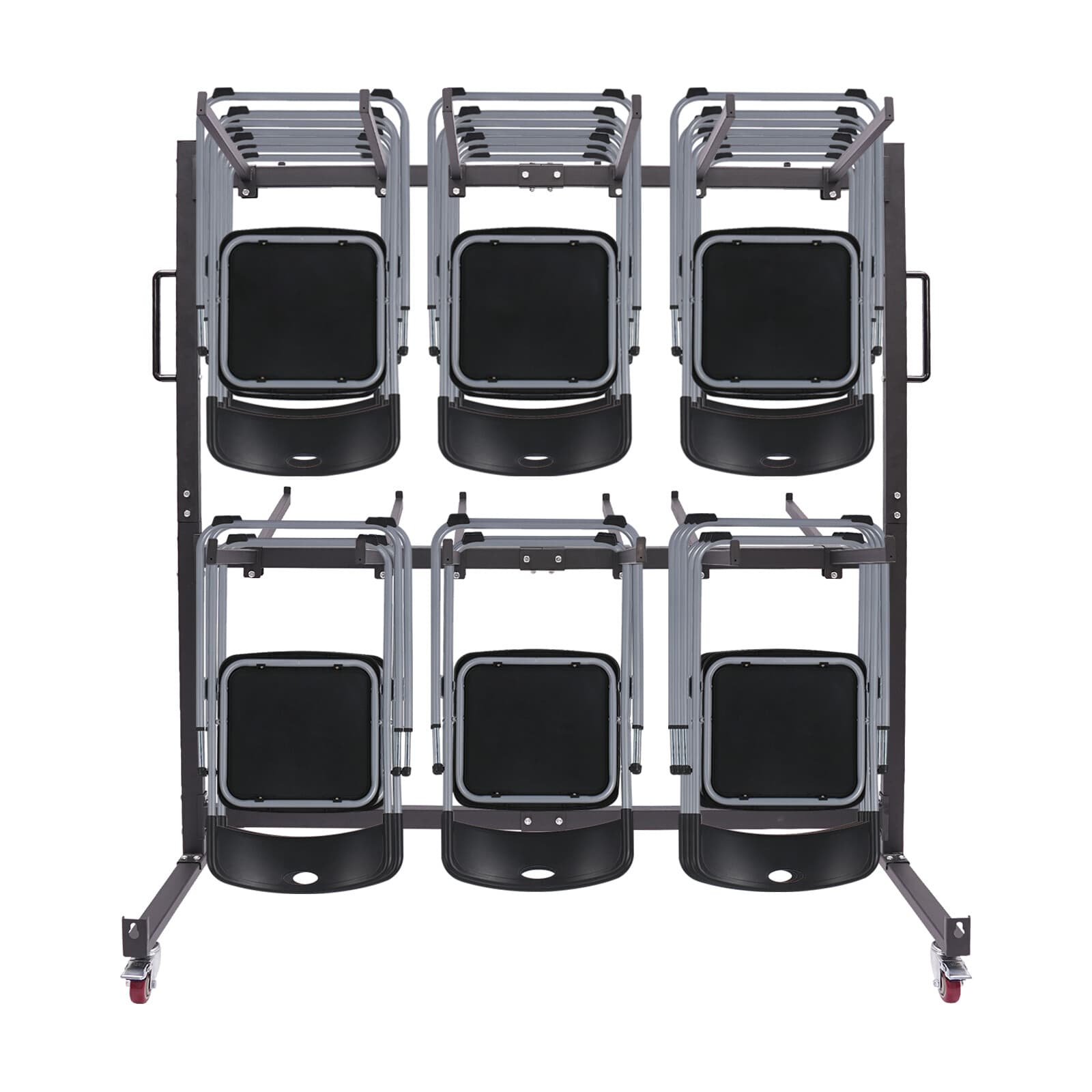 Folding Chair Rack Folding Table and Chair Cart Chair Rack with 4 Casters 2