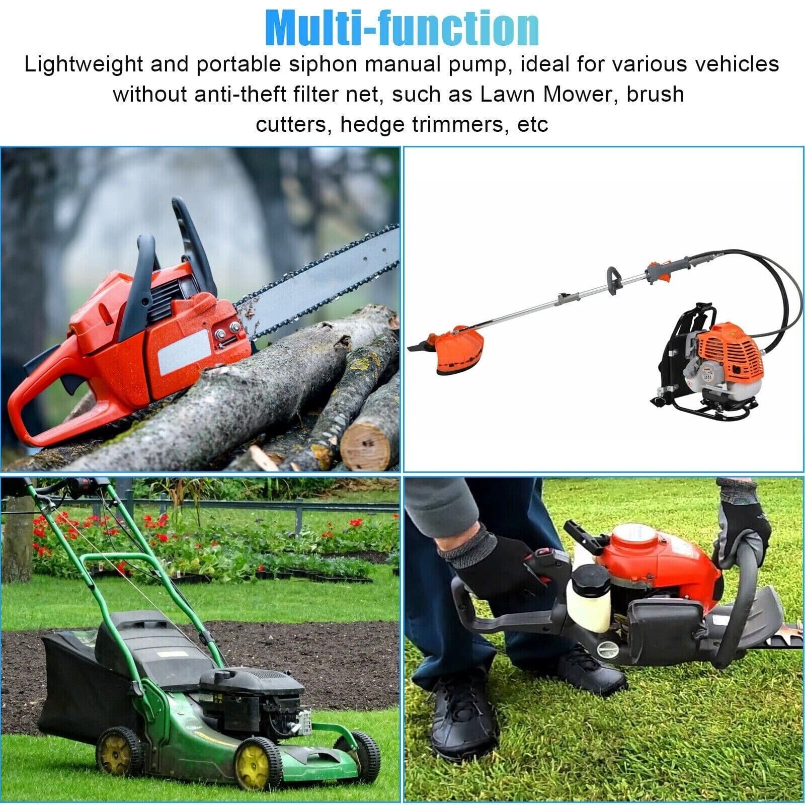 Fit For Gasoline And Water Gas Siphon Hand Pump Hose Oil Fuel Transfer Pump 6