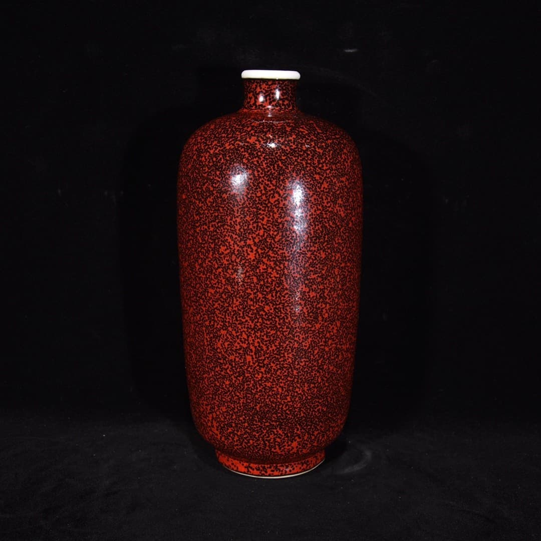 Fine Collectable Art Hand Painting Red Glaze Porcelain Vase