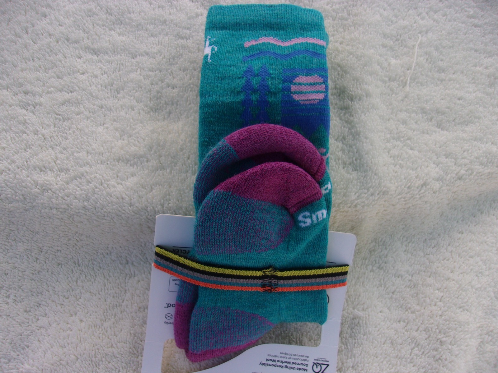 NWT Smartwool Kids wintersports socks, S (3-5.5), or XS, blue, wool blend, OTC 6