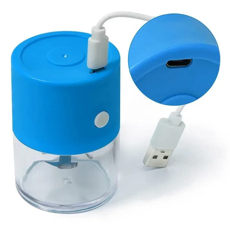 Electric Auto Grinder For Herb & Garlic Grinding Rchargeable in USB Blue Gift 2