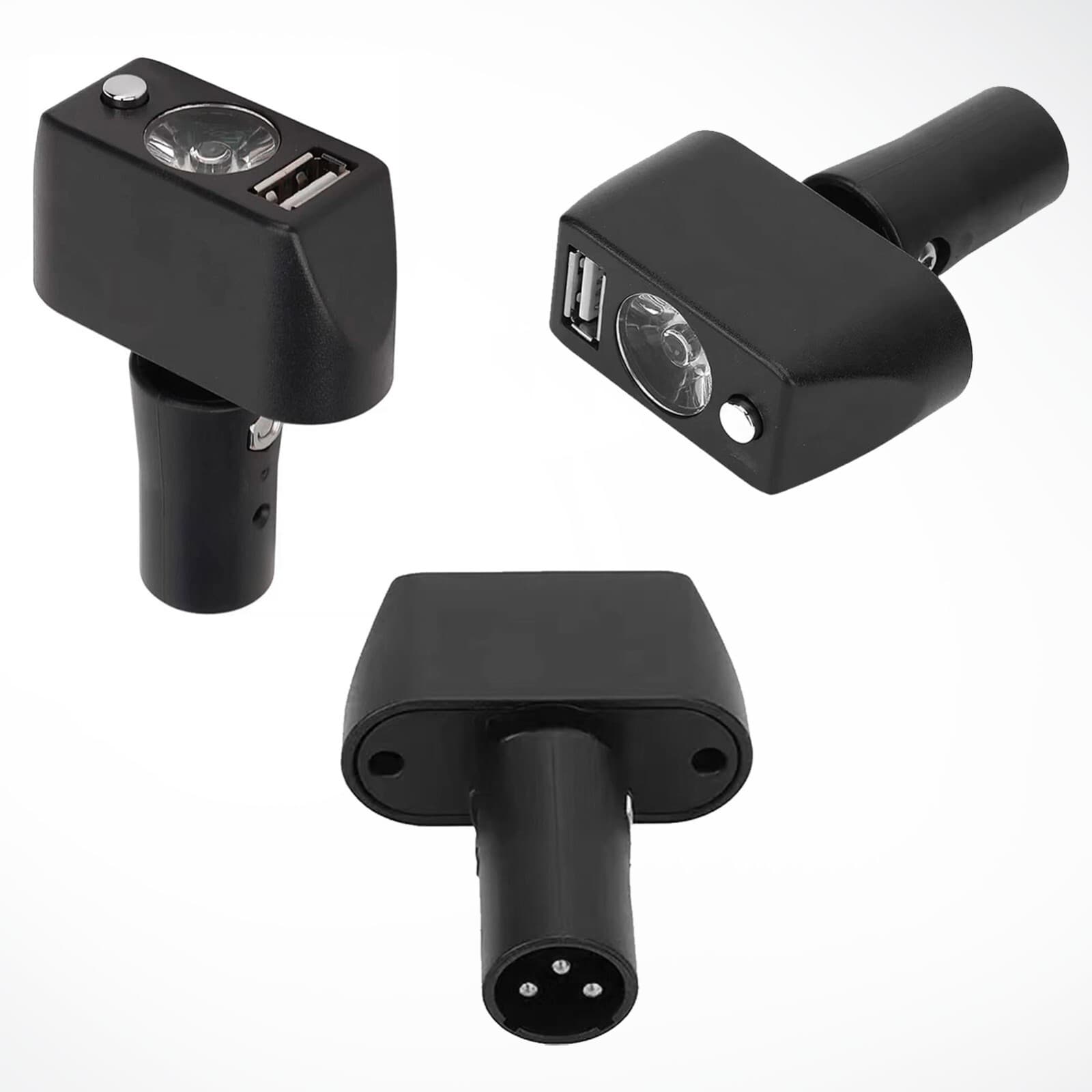 Electric Wheelchair Light 3 Pin XLR Head USB Charging Adjustable Angle LED Power