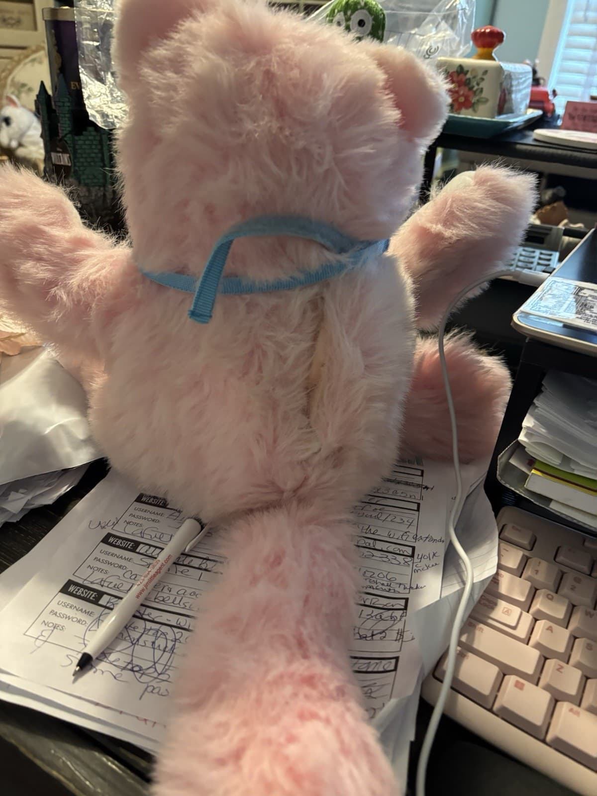 Fisher Price, Chirp Purr, 8402 Pink Purr tender with orig mask, purr movement 4