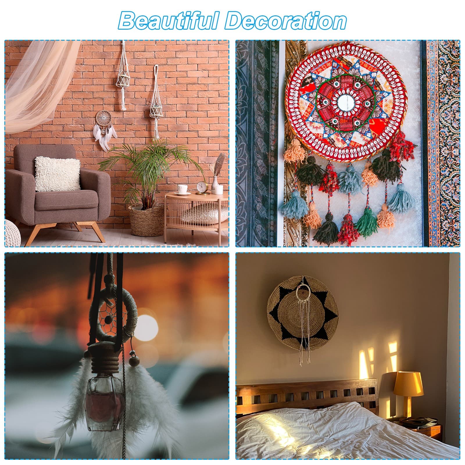 20Pcs 3 Inch Dream Catcher Rings Metal Macrame Wreath Floral Round Ring Hoop 5