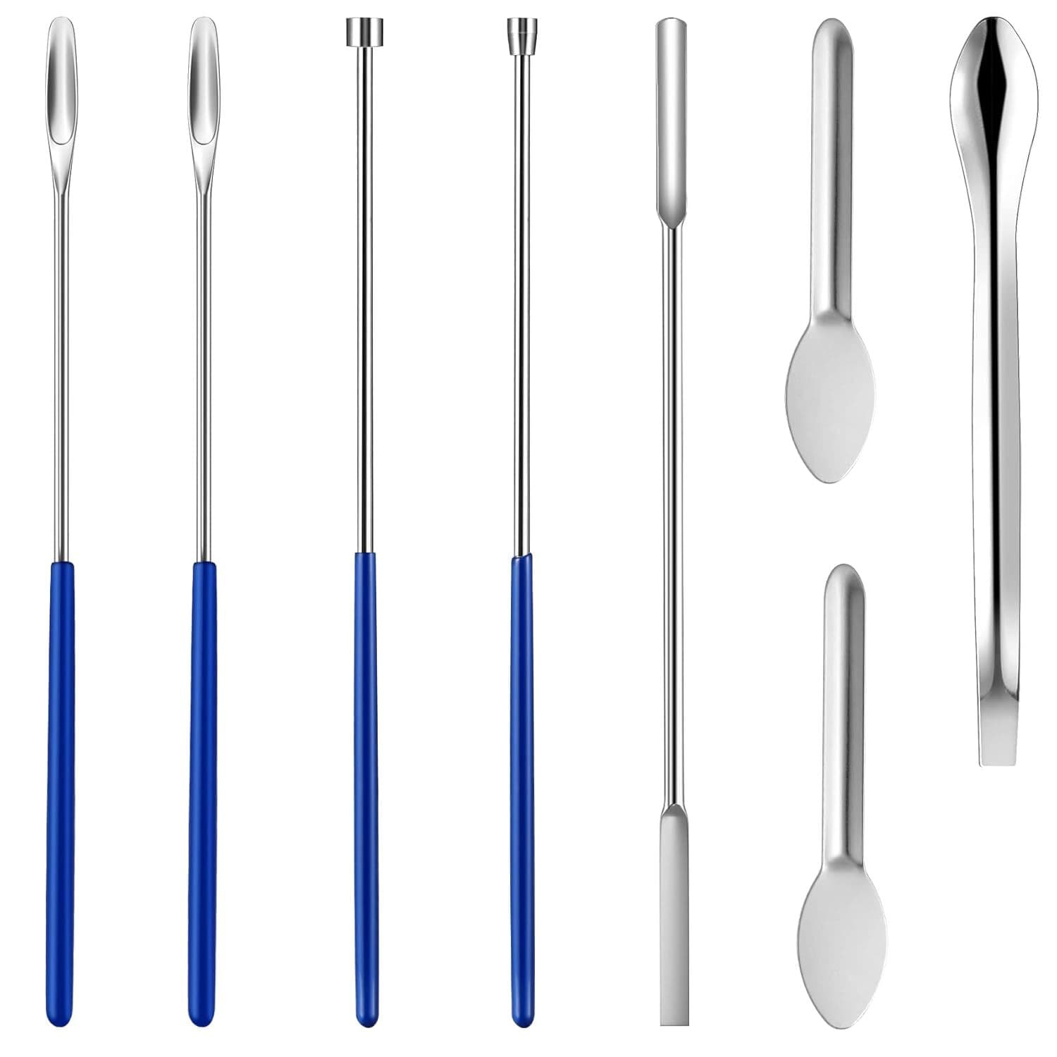 2 or 8 Pcs Home & Lab Supplies Micro Tiny Spoon Spatula, Lab Scoop Filling Tray 2