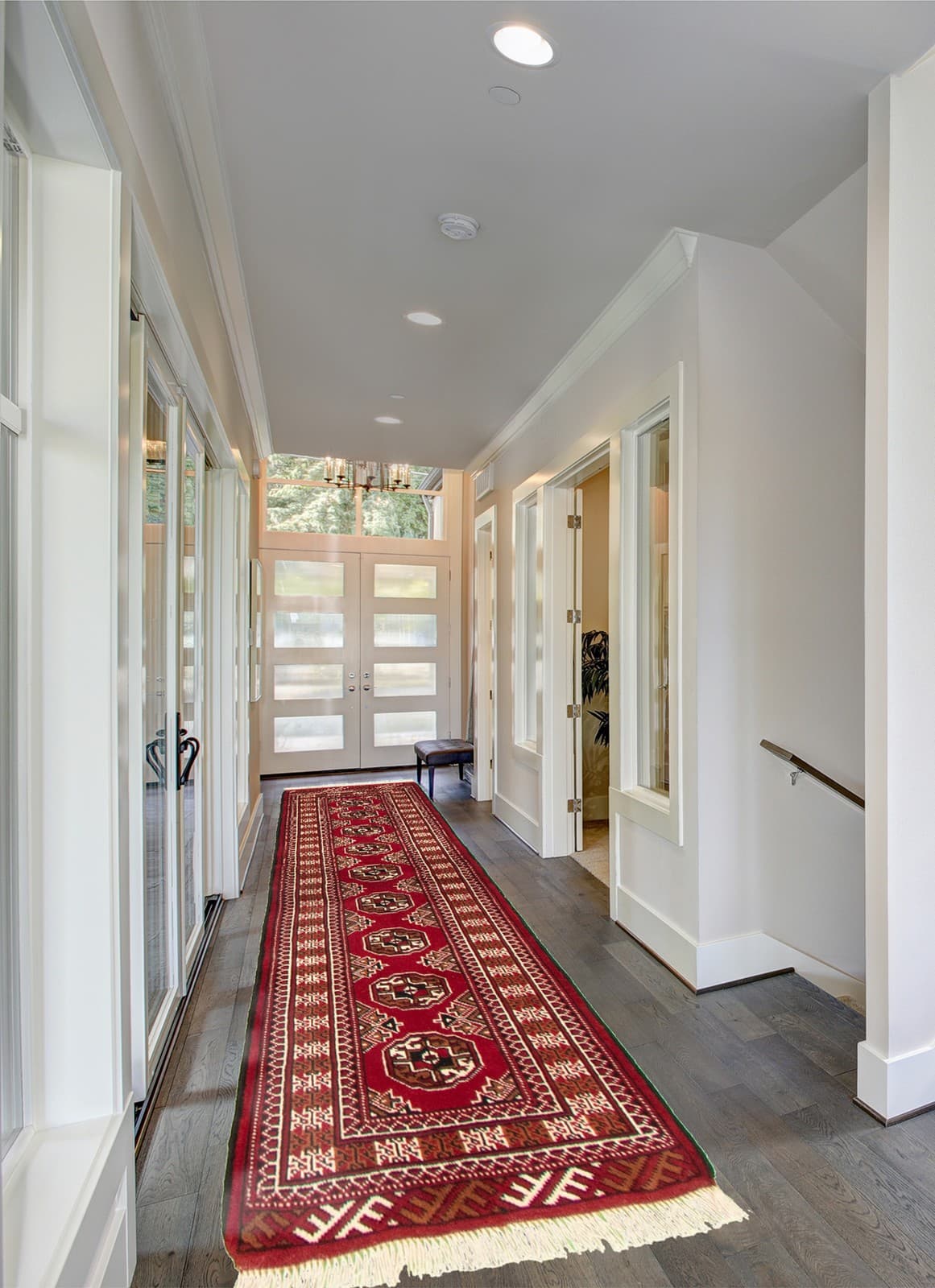 Traditional 2'1" x 6'3" Vintage Bordered Hand-Knotted Carpet Wool Area Rug 2