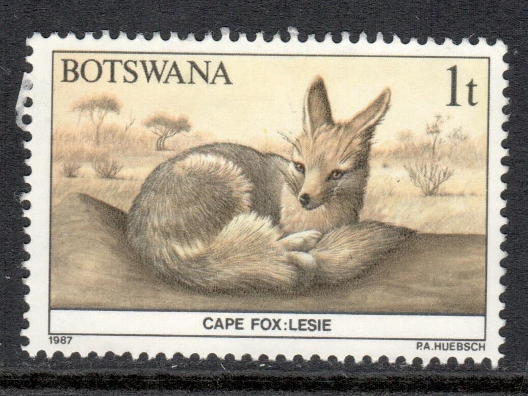 Botswana Stamp Scott 404 Used 1t Cape Fox Wildlife Conservation