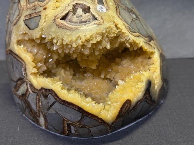 RARE  SEPTARIAN FREE FORM W/ FOSSIL CRAB  ,A++  QUALITY: & FL/PHOSPHORESCENT! 3