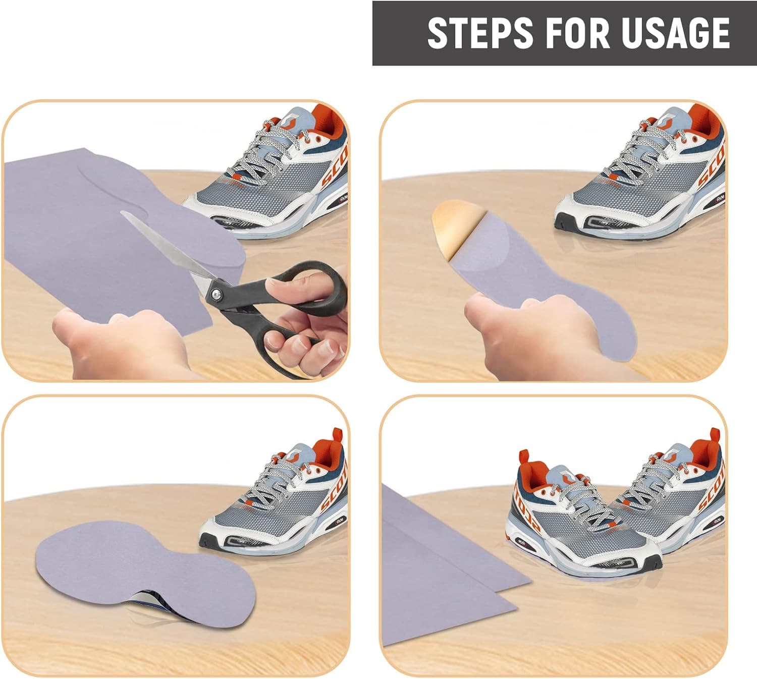 6 Pieces Stick-On Faux Suede Soles for Dance Shoes, Friction-Reducing to Easy Ro 3