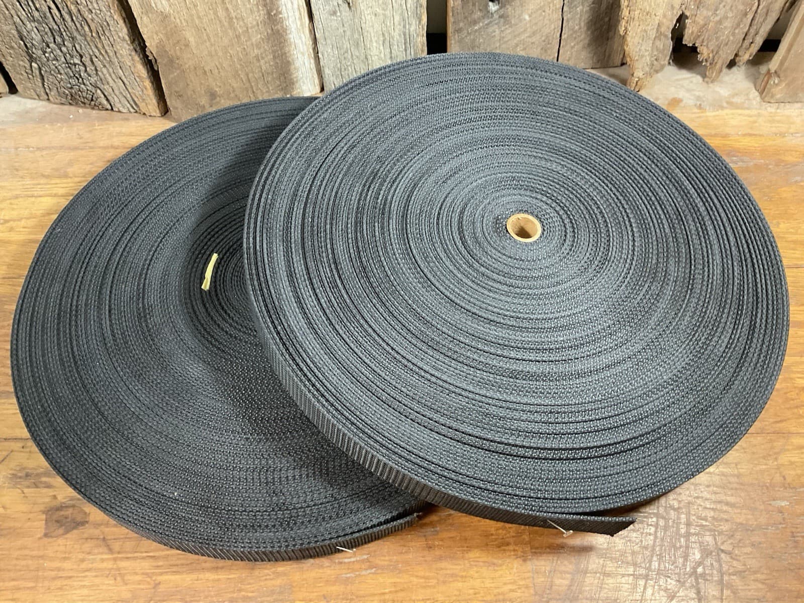 100 Yards 1” Heavy Nylon Webbing Strap - .0625” Thick Black Tight Grid Strapping 2