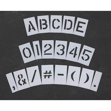 Rae Stl-116-8068 Pavement Stencil, Combination Set, A Thru Z, 0 Thru 9,