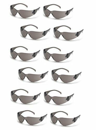 12 PAIR Pack Safety Glasses Protective Black SMOKE Lens Sunglasses Work US STOCK 4