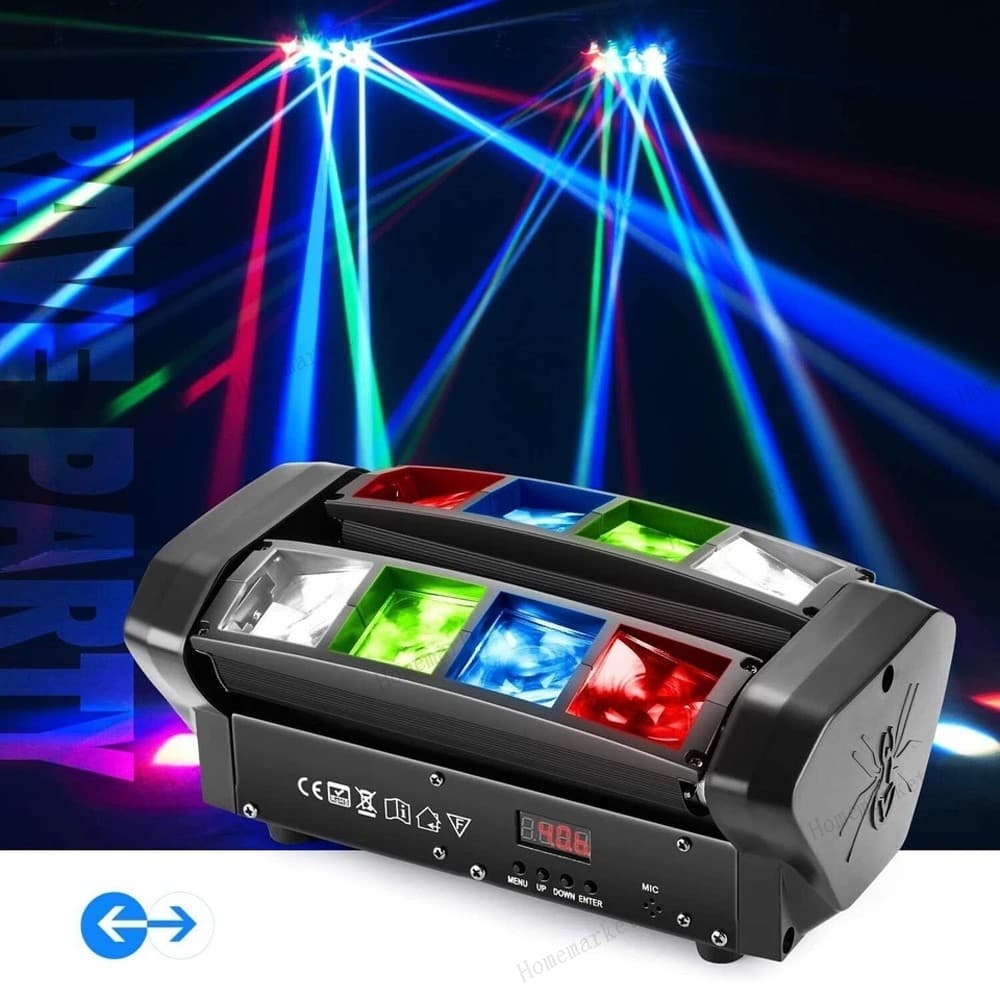 8 LED Spider Moving Head LED Stage Lighting Beam DJ Light DMX Disco Party Show 3