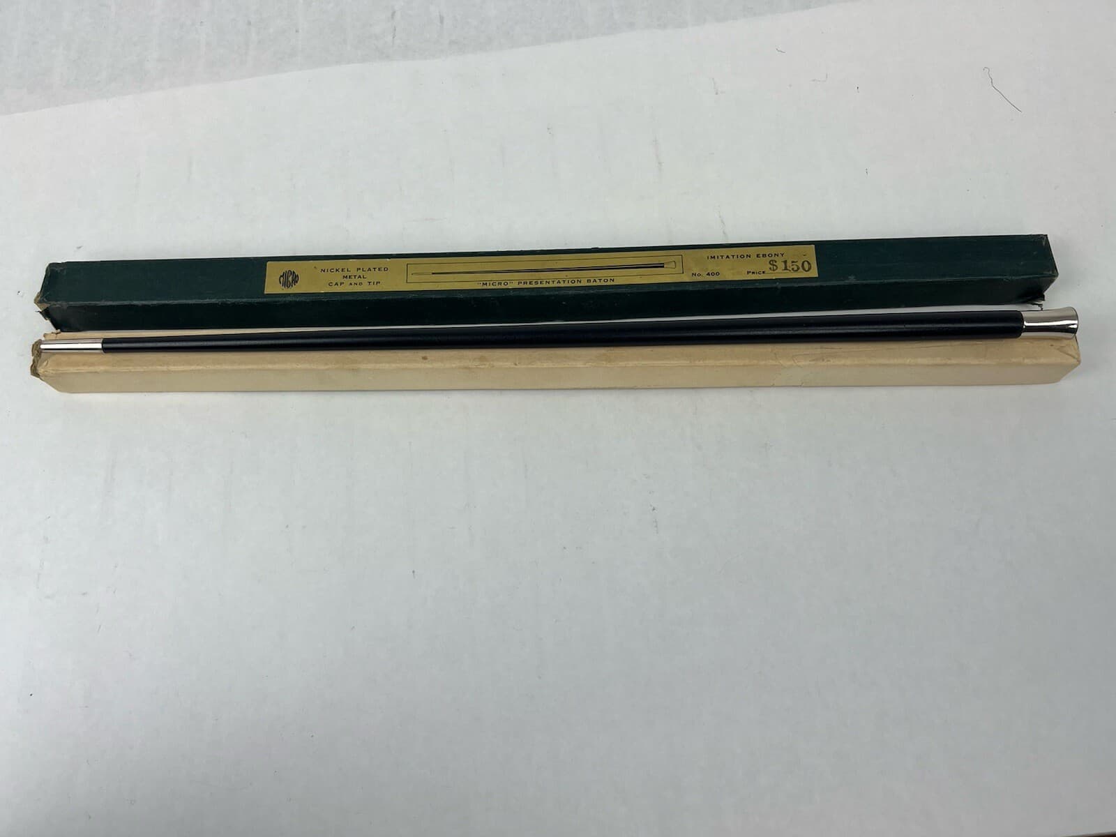 Vtg Micro Conductors Presentation Baton No. 400 Imitation Ebony Nickel Plated 2