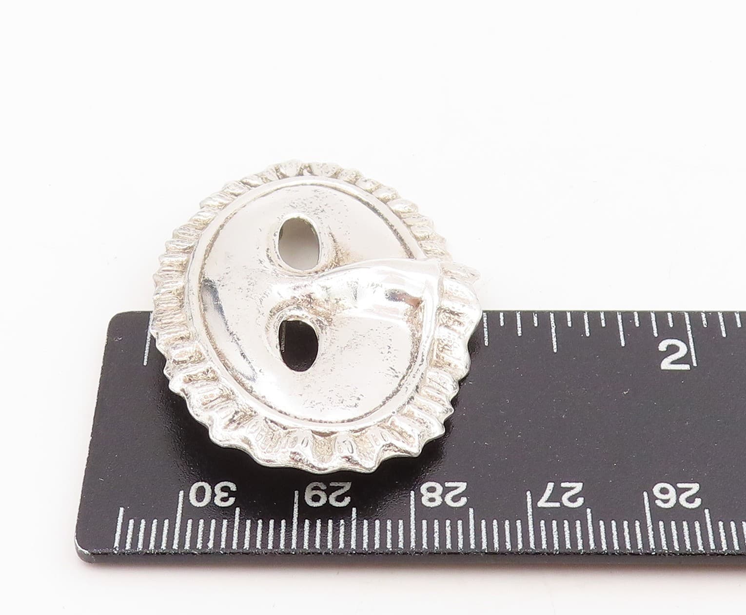 925 Sterling Silver Vintage Brooch Carved Carnival Masquerade Mask Pin  BP12044 6
