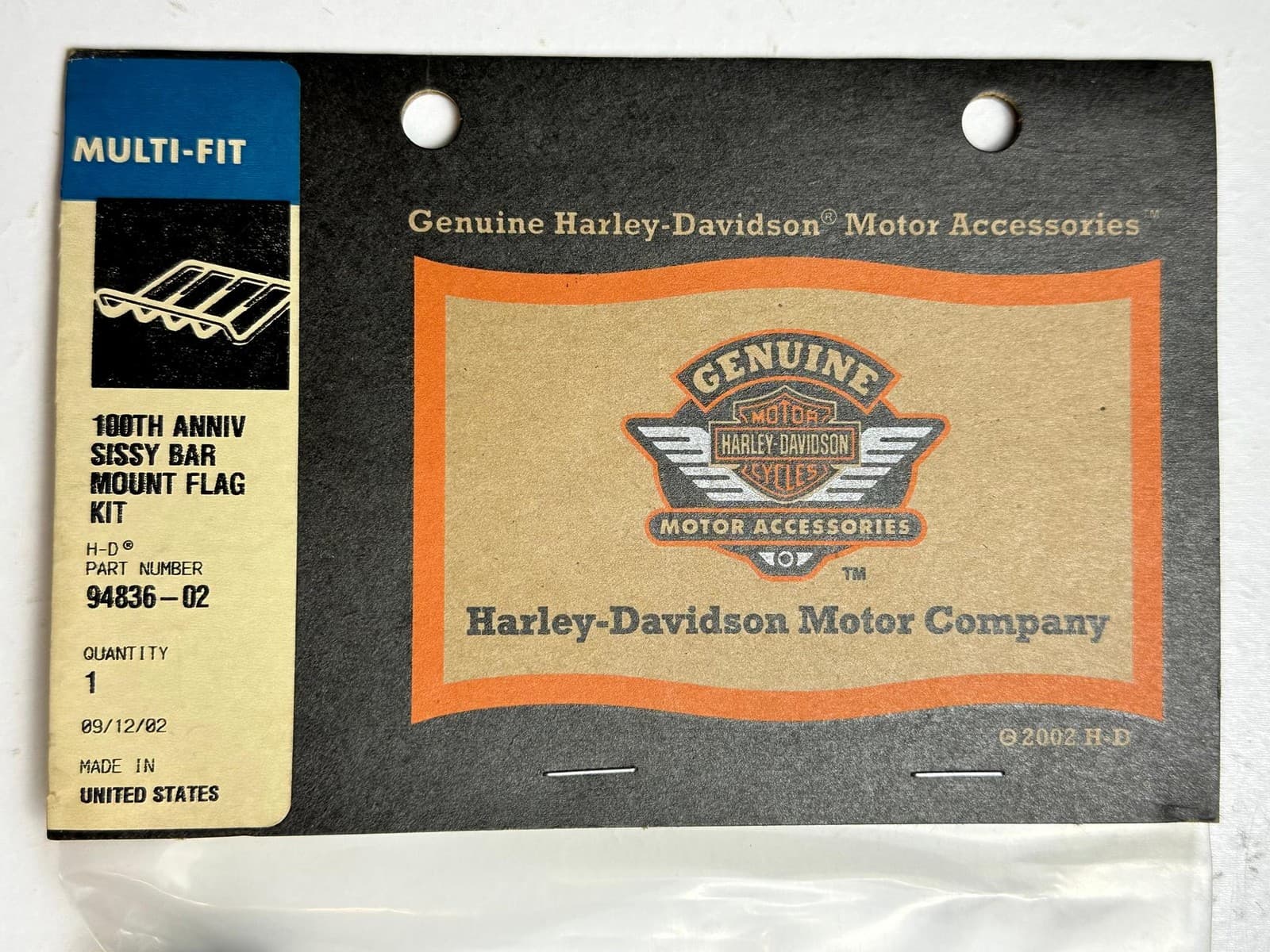 2003 Harley Davidson Genuine 100th Anniversary Flag Sissy Bar Mount 94836-02 3