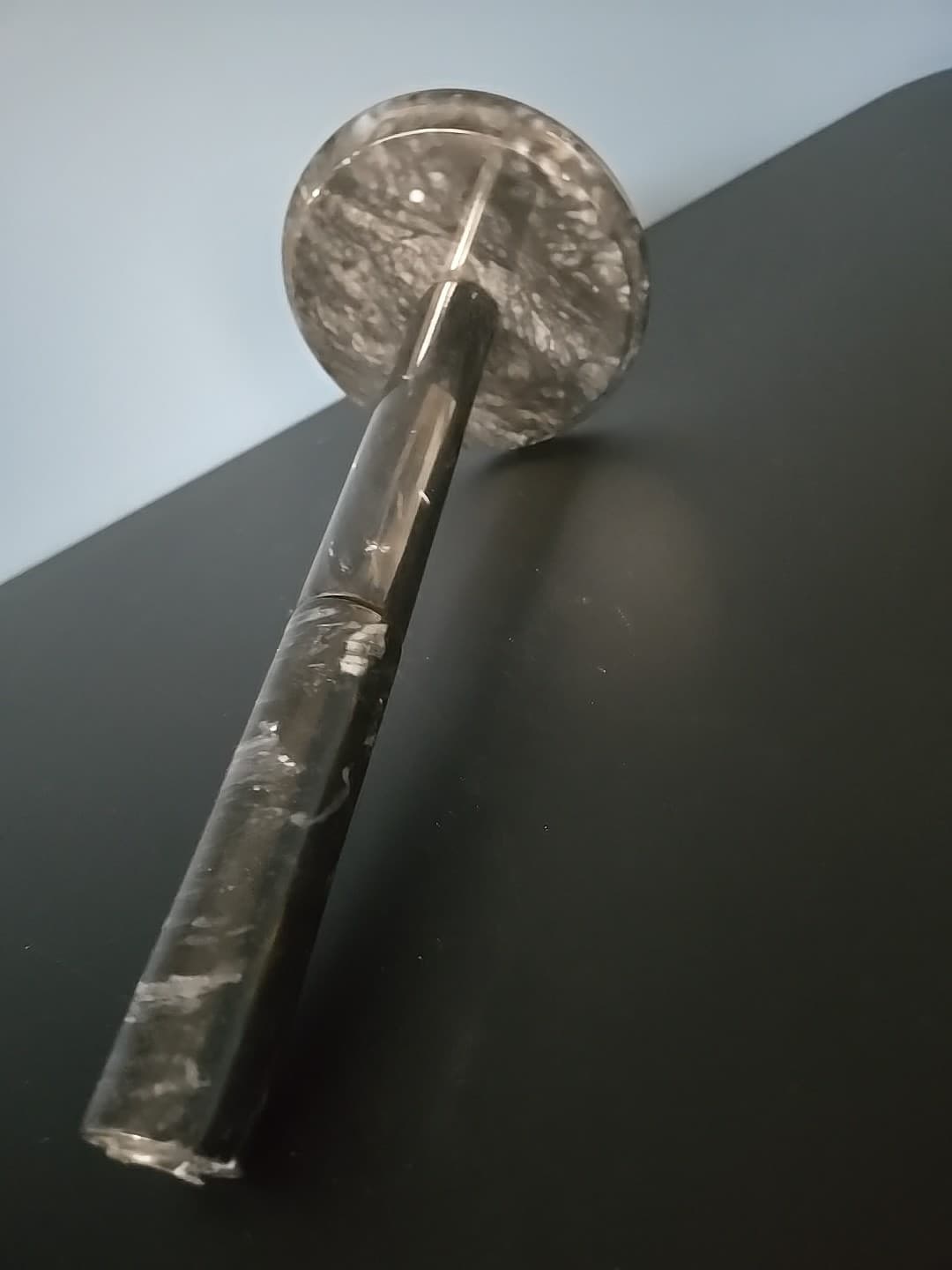 Vintage Black Gray Marble Free Standing Countertop Paper Towel Holder 12 inch 6