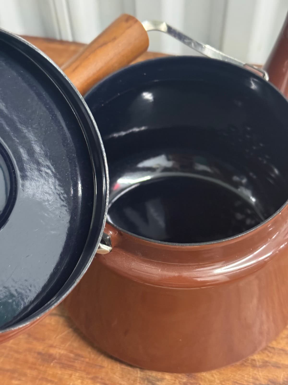 Vintage Dansk Kobestyle Brown Tea Kettle Unused W/ Label Made In Japan 5