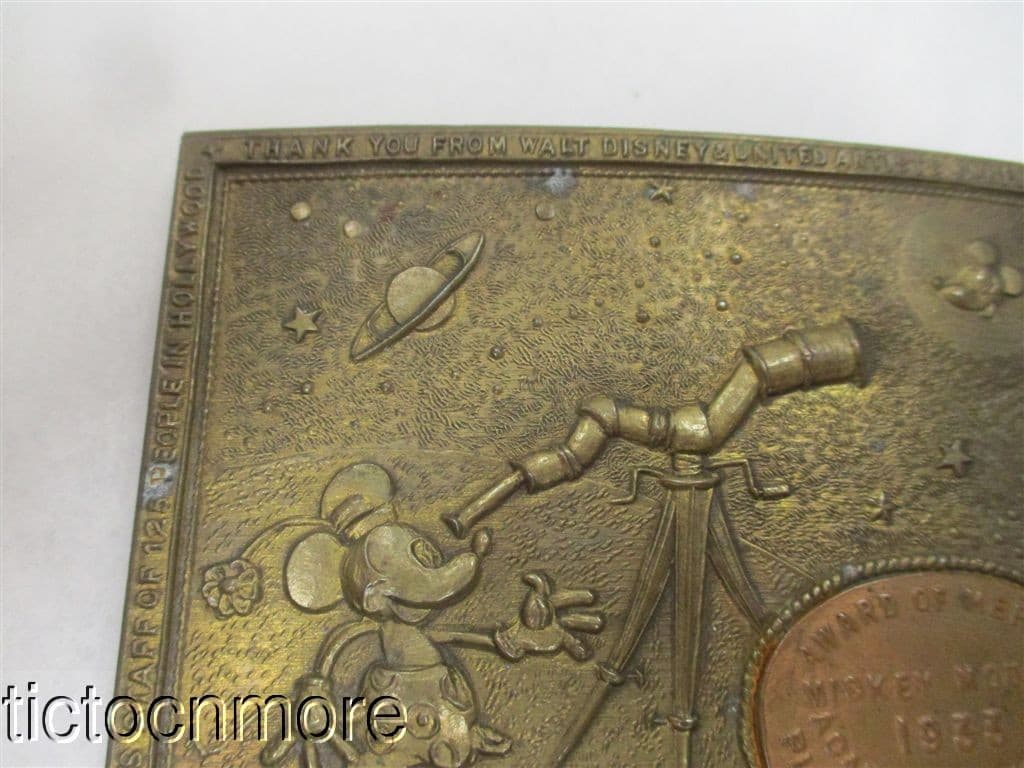 ANTIQUE TIFFANY 1937 DISNEY MICKEY MOUSE UNITED ARTIST CORP BRASS BELT BUCKLE 4