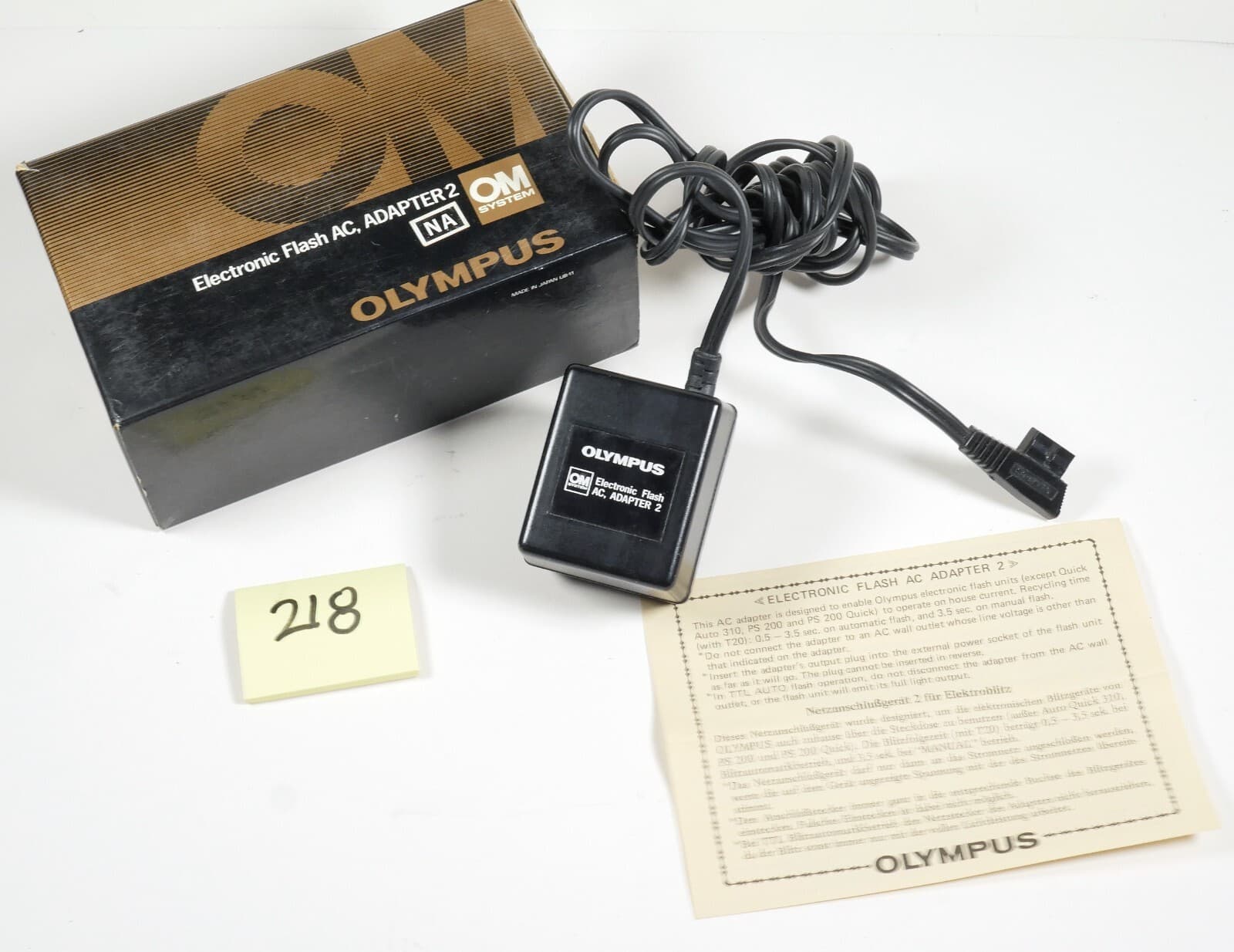 Olympus OM Electronic Flash AC Adapter 2  Pristine Condition!