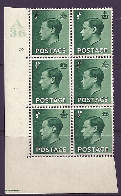 ½d Edward VIII A36 10 Dot with variety UNMOUNTED MINT/MNH