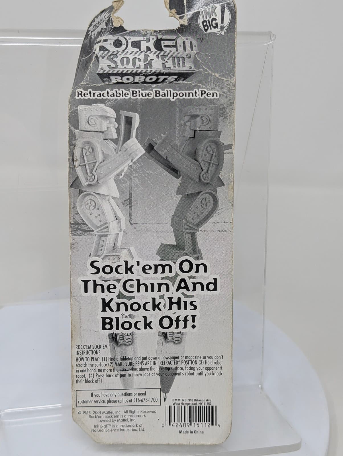 2001 Mattel Rock'Em Sock'Em Robots Pen (Sealed) NIB 5