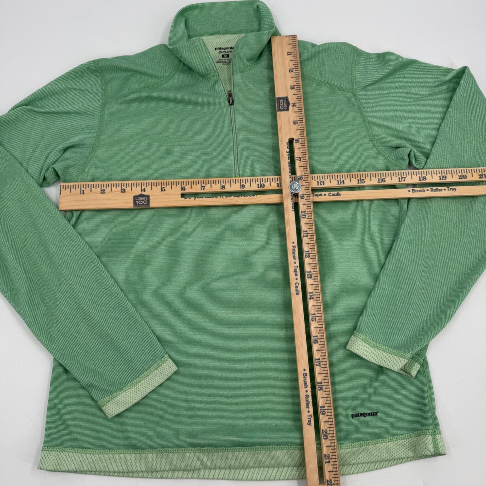 Patagonia Capilene Cool Lightweight Green 1/4 Zip Pullover Shirt Mens Size M 2