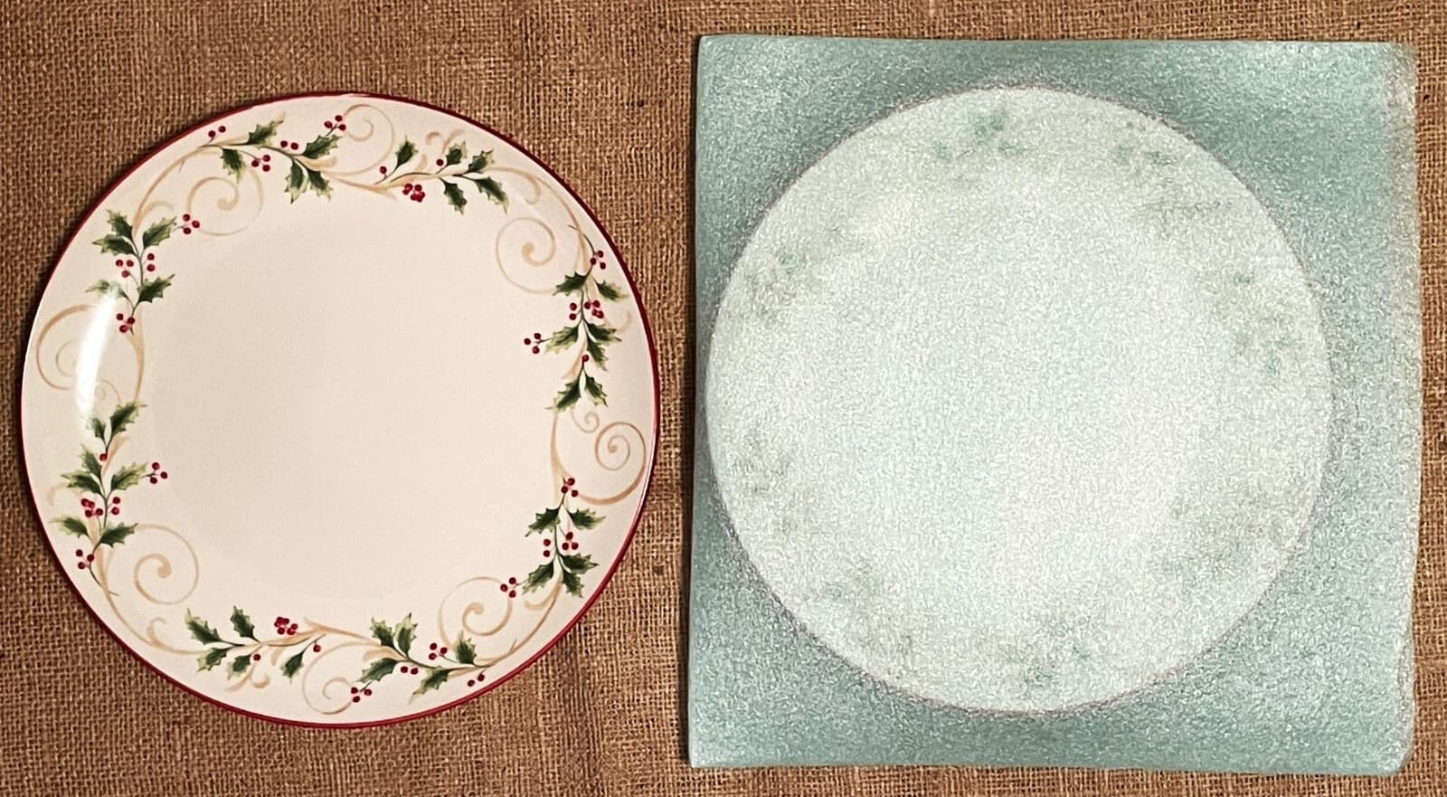 Lenox 12 piece Holiday Dinnerware Set Holly Scroll Berry Red Trim Free Shipping 3